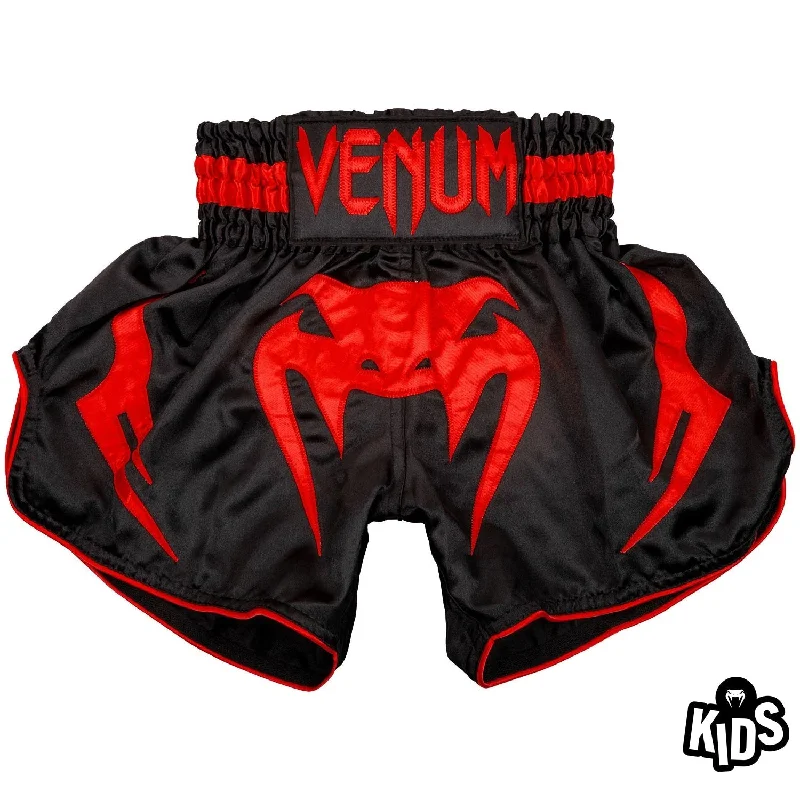 Swimwear Summer Blowout Venum Bangkok Inferno Kids Muay Thai Shorts - Black/Red