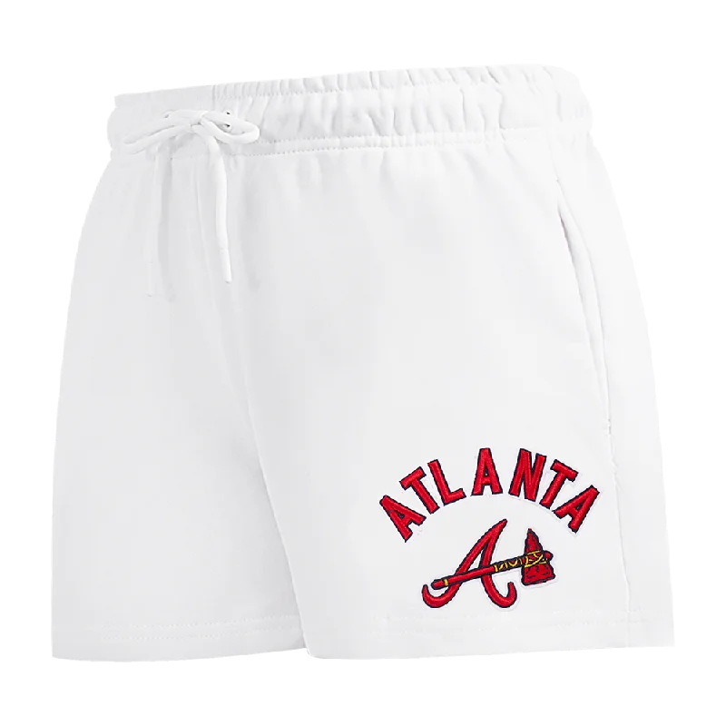 Classy Style Discounts MLB ATLANTA BRAVES CLASSIC WOMEN'S FLEECE SHORT (WHITE)