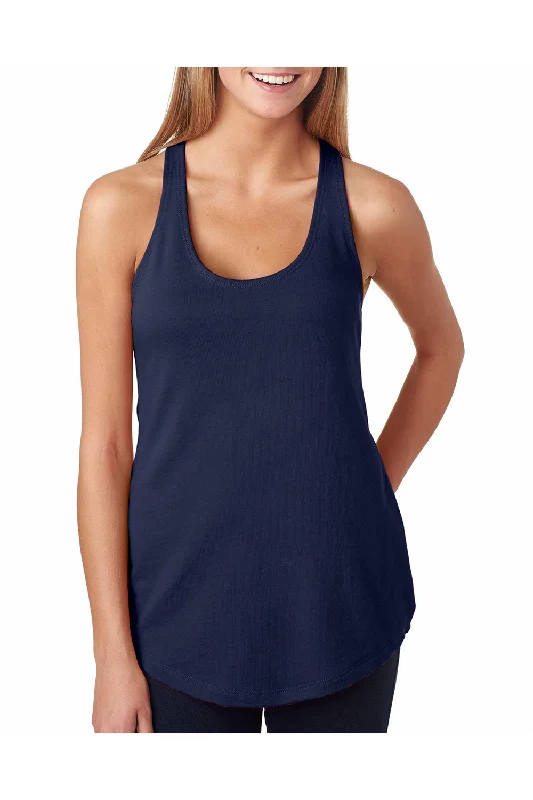 Ends Soon Next Level Womens French Terry Tank Top - Midnight Navy Blue - Closeout