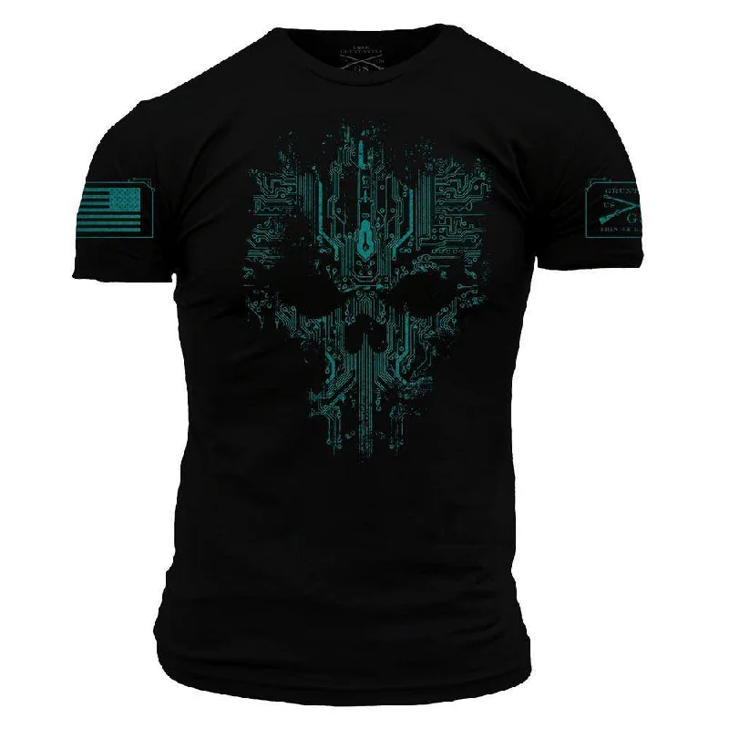 Classic Chic Deals Circuit Skull T-Shirt - Black