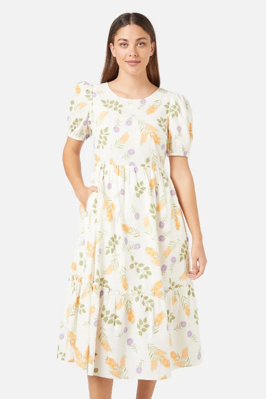 Luxury Casual Deals Wild Flower Midi Dress