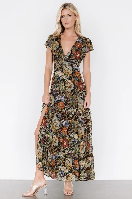 Huge Price Cut Riverwood Deep V Maxi Dress | Multi Floral