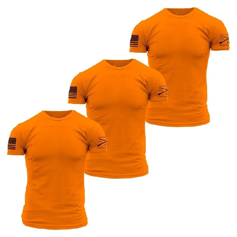 Best Sellers Safety Orange Basic T-Shirts - Safety Orange - 3 Pack