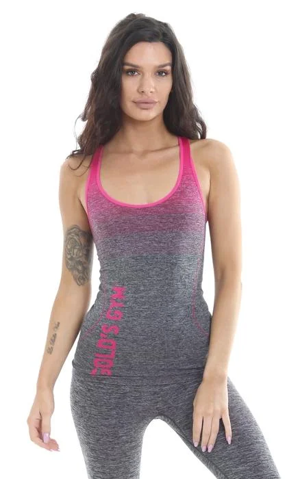 Shop The Hottest Deals Golds Gym Seamless Vest Top - Pink-Charcoal